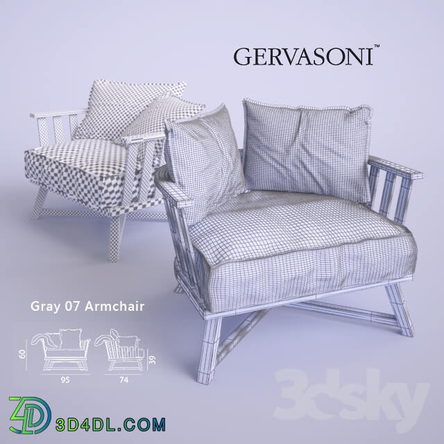 Chair - Gray 07 Armchair by Gervasoni - Two Types