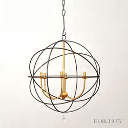 Ceiling light - Gold Orbit 6-Light Chandelier 