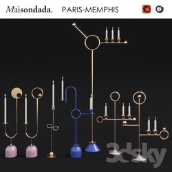 Decorative set - Candlesticks Paris-Memphis 