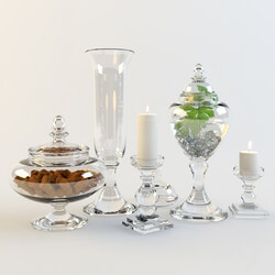 Vase - Interior decoration set of vases and candle holders. 