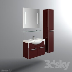 Bathroom furniture - Verona 75 hanging cupboard with sink 