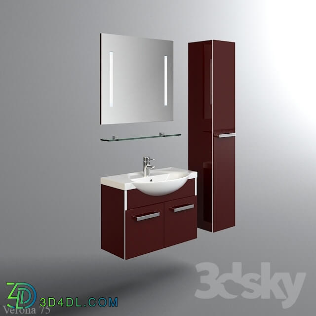 Bathroom furniture - Verona 75 hanging cupboard with sink