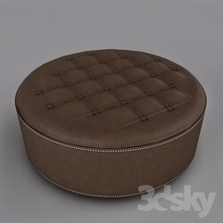 Other soft seating - Round Leather Ottoman Foot rest 