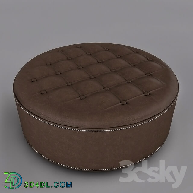 Other soft seating - Round Leather Ottoman Foot rest