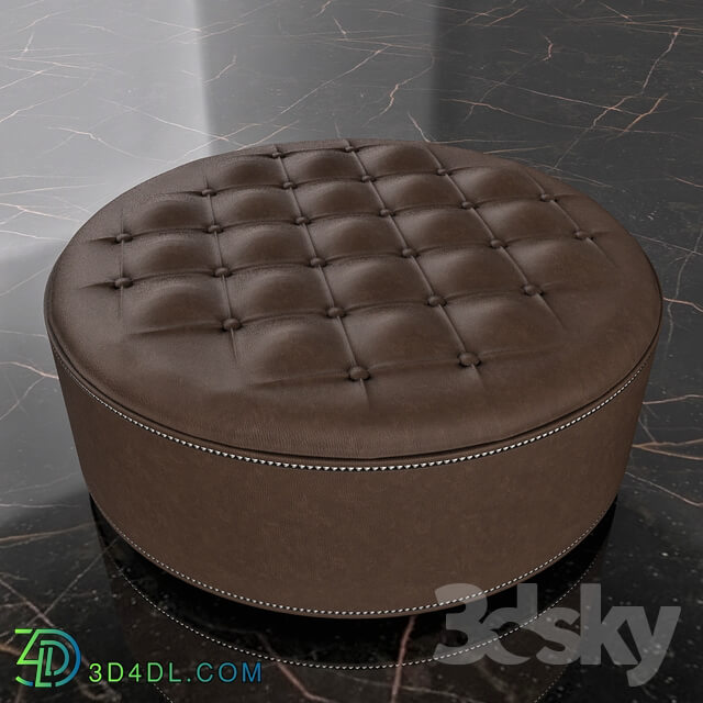 Other soft seating - Round Leather Ottoman Foot rest