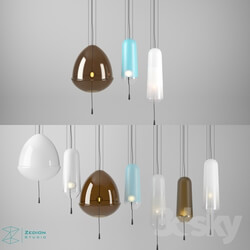 Ceiling light - colored glass lamps 