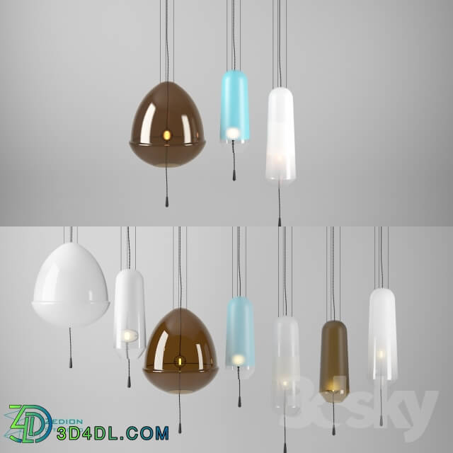 Ceiling light - colored glass lamps