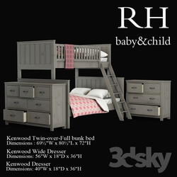 Bed - Kenwood Twin-over-Full bunk bed 