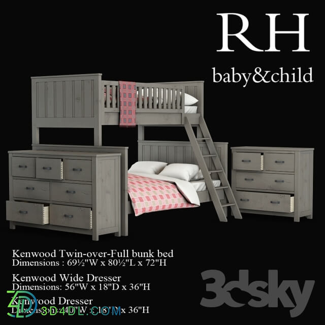 Bed - Kenwood Twin-over-Full bunk bed