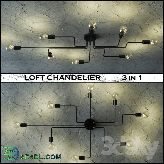 Ceiling light - LOFT CHANDELIER 3 in 1
