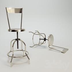 Chair - Vintage Industrial Swivel Adjustable Stool 