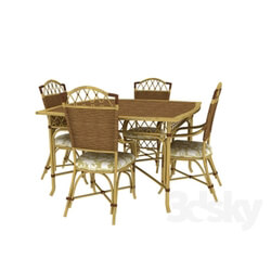 Table _ Chair - Wicker table and chairs 