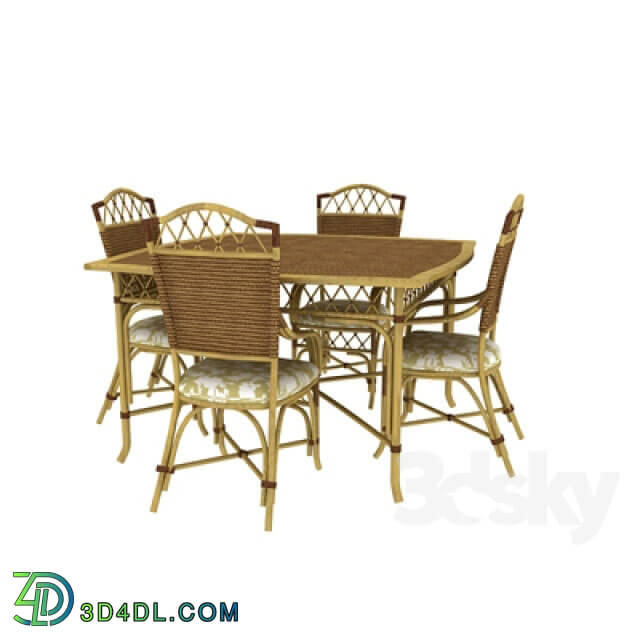 Table _ Chair - Wicker table and chairs