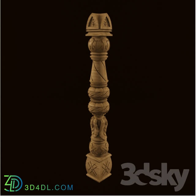 Staircase - carved pillar