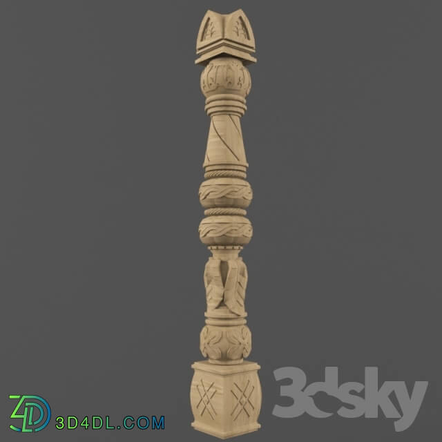 Staircase - carved pillar