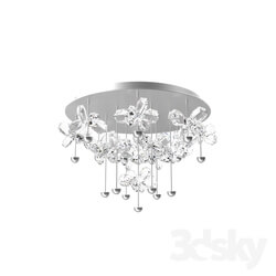 Ceiling light - 39245 LED chandelier PIANOPOLI with dim._ 15x1_8W _LED__ Ø500_ H365_ stainless steel. steel_ chrome _ crystal_ n 