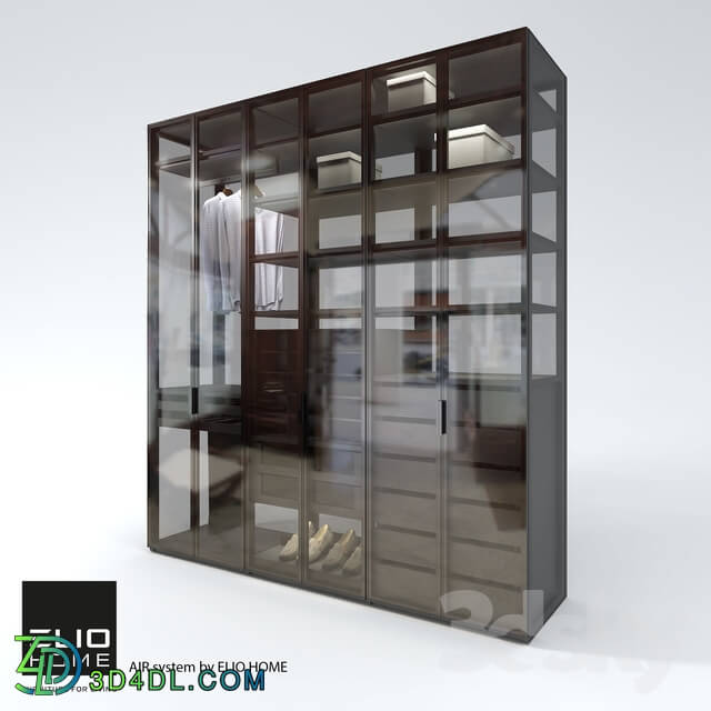 Wardrobe _ Display cabinets - AIR system by ELIO HOME. Translucent.