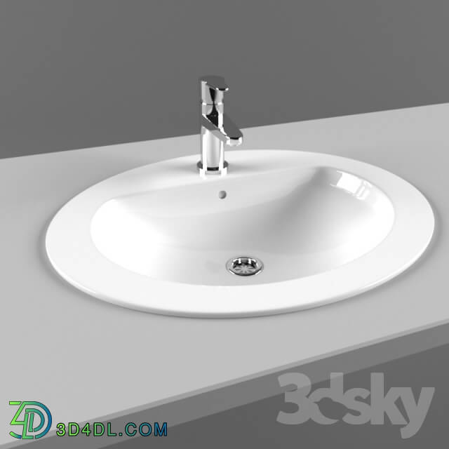 Wash basin - Flush sink with mixer