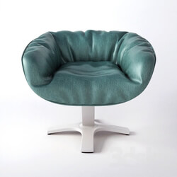 Chair - Green leather chair 