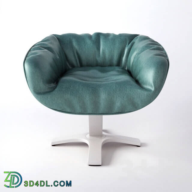 Chair - Green leather chair