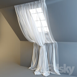 Curtain - tulle double for attic 