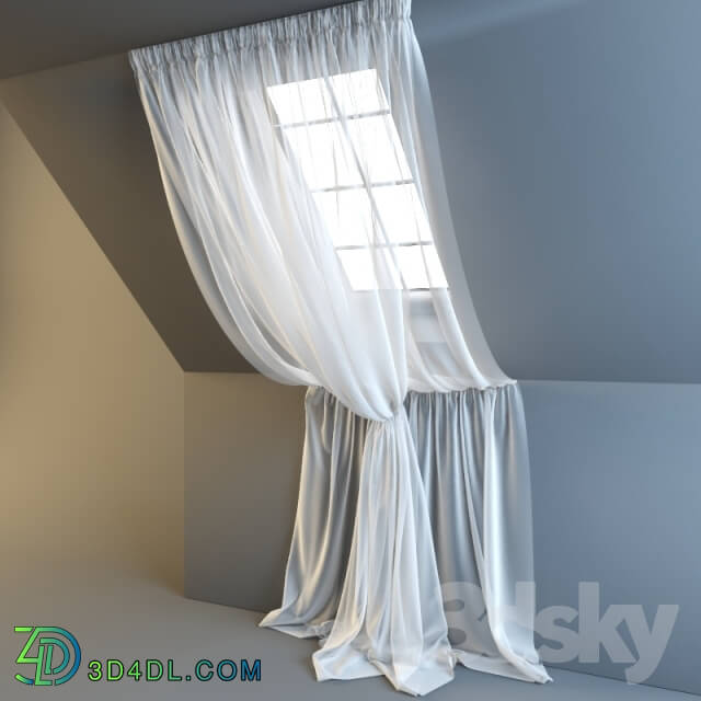 Curtain - tulle double for attic