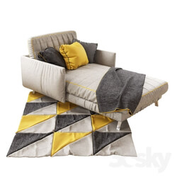 Other soft seating - GRAY LOUNGING SOFA 