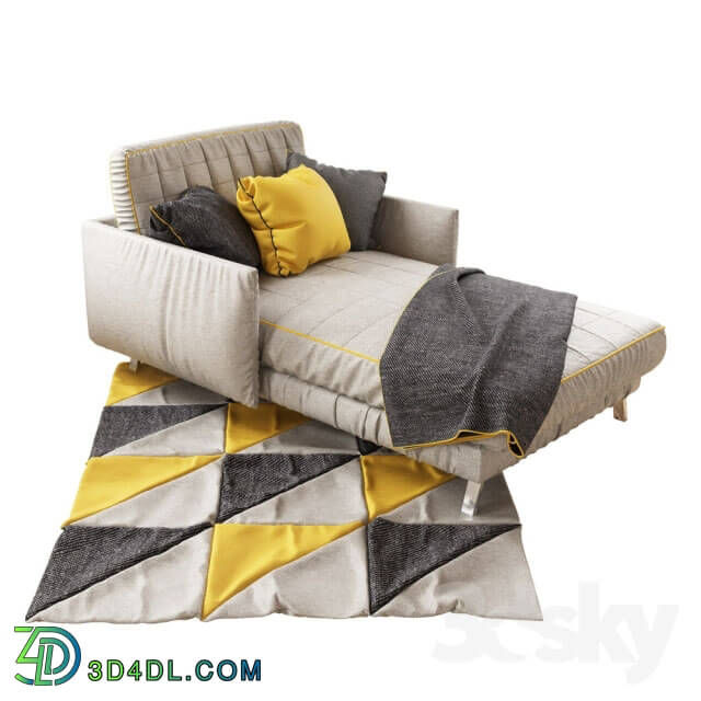 Other soft seating - GRAY LOUNGING SOFA