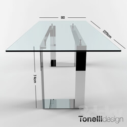 Table - Tonelli Design MILES Rectangular glass table 