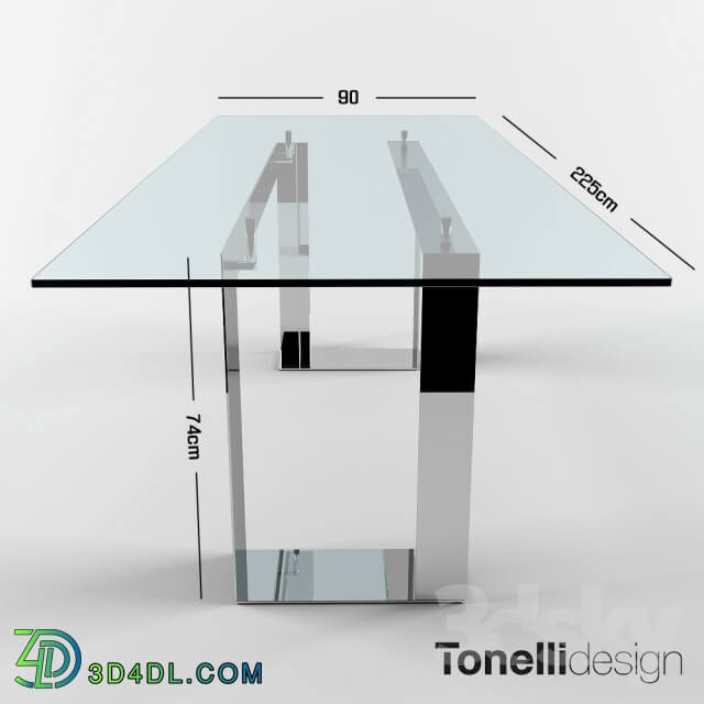 Table - Tonelli Design MILES Rectangular glass table