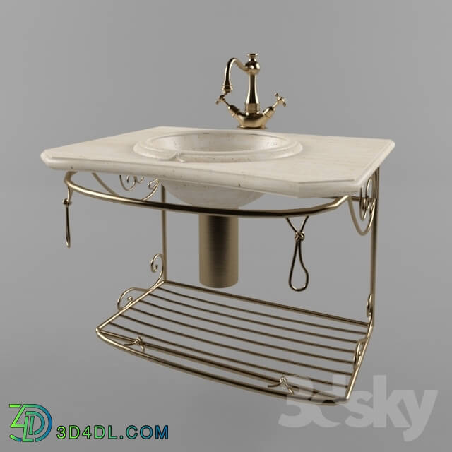 Wash basin - Consolle Nodo Travertino