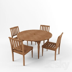 Table _ Chair - Table _quot_Millbrook Round Dining Table_quot_ and chairs _quot_Millbrook Wood-Seat Side Chair_quot_ 