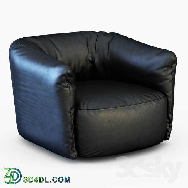 Arm chair - Santa Monica Leather Swivel Armchair Poliform