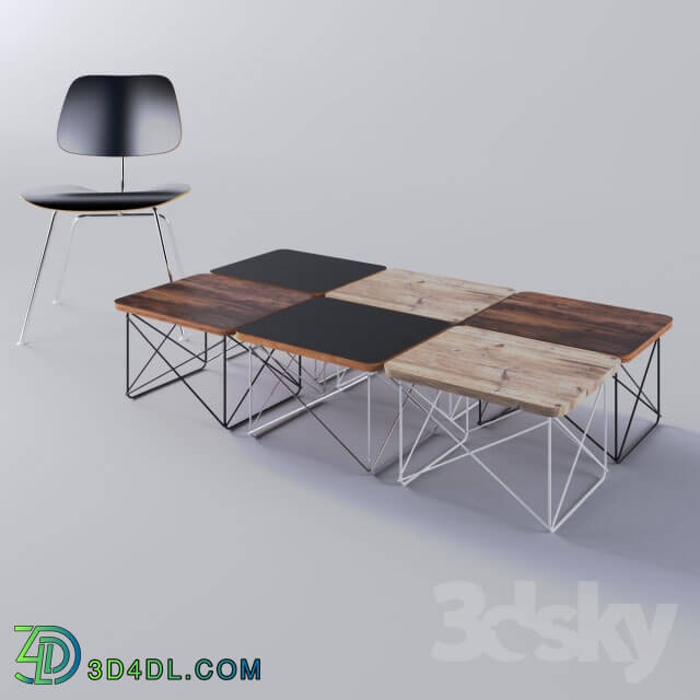 Table - Eames Wire Base Low Table by Charles _amp_ Ray Eames