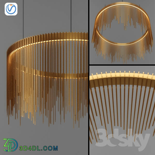 Ceiling light - Chain String Ring Pendant _Vray_