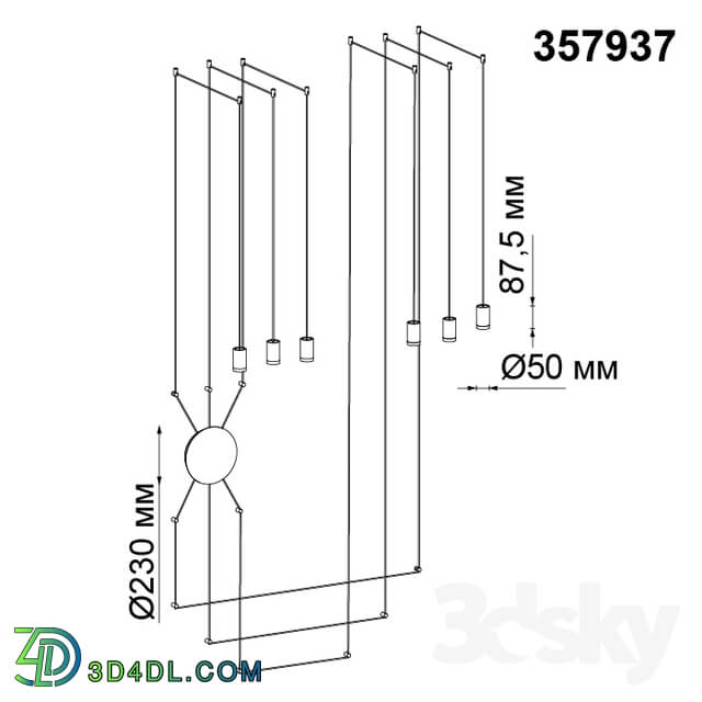 Ceiling light - Surface mounted LED lamp NOVOTECH 357937 WEB