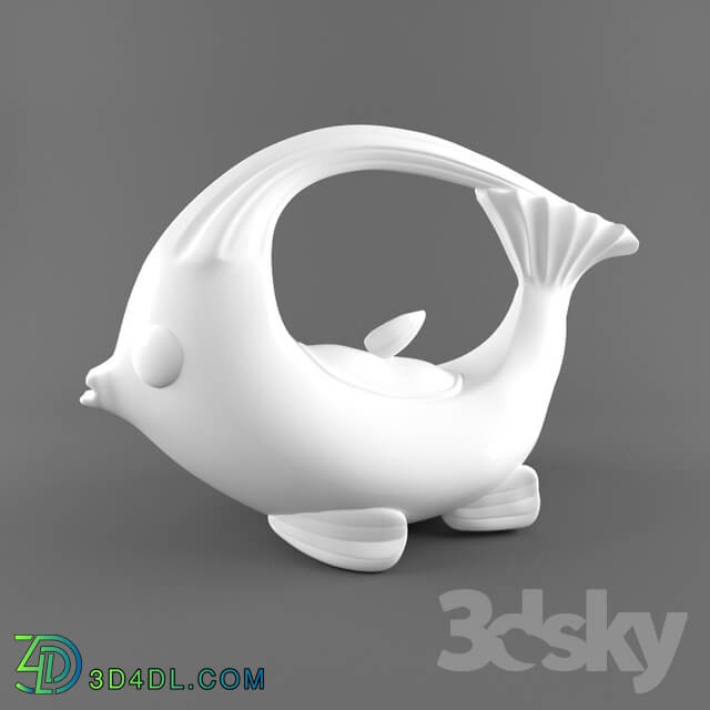 Tableware - Stylized porcelain teapot fish