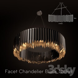 Ceiling light - FACET CHANDELIER BLACK NICKEL ON BLACK 