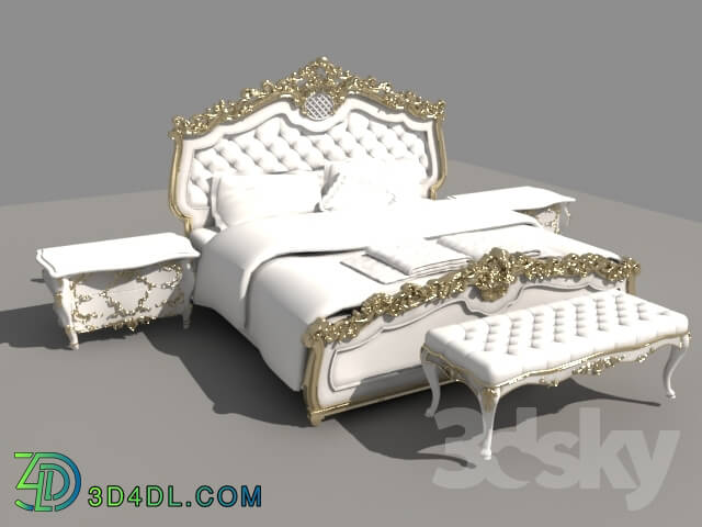 Bed - Bed in the style of Rocco-Co