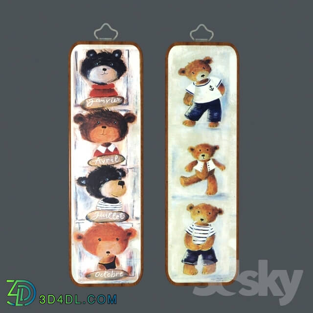 Miscellaneous - _quot_Tuscany Decor_quot_ panel _quot_Bears_quot_