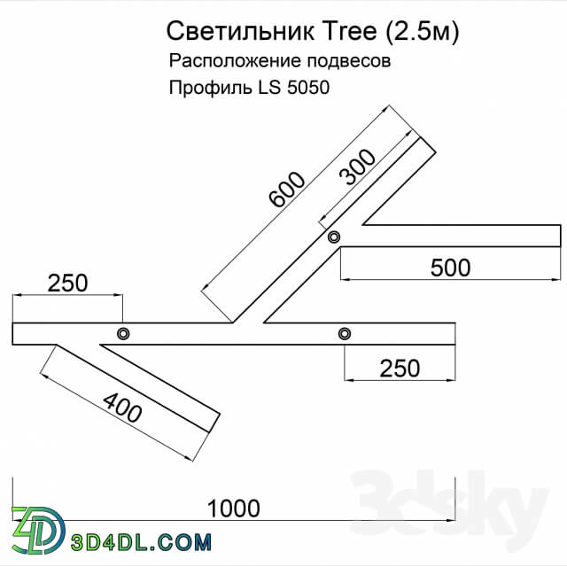 Ceiling light - Tree 2.5m