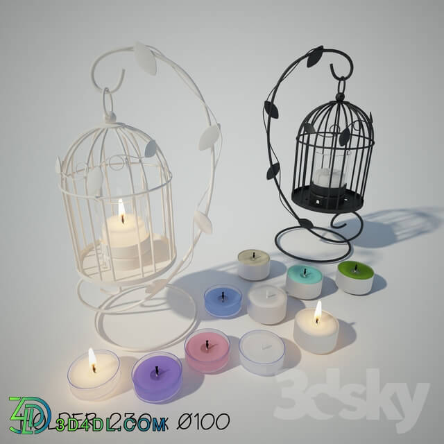 Other decorative objects - Tealight Lantern _ Stand _ Classic Birdcage