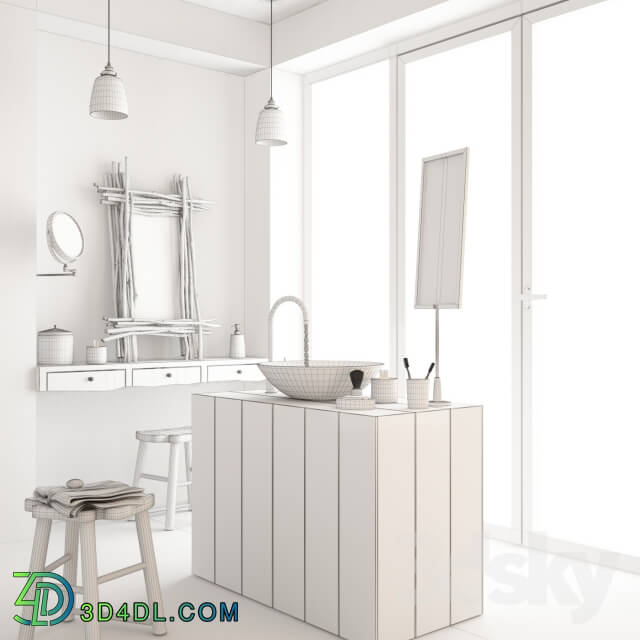 Bathroom furniture - Furniture with the decor for bathrooms