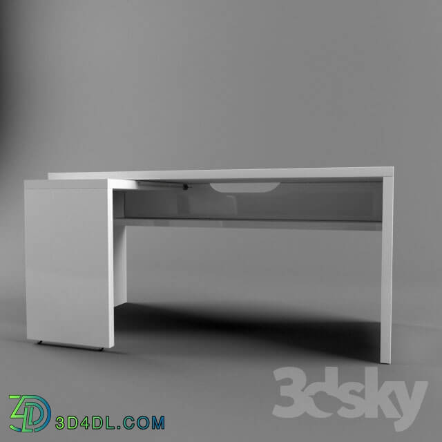 Table - Ikea malm 151x65 with pull-out panel