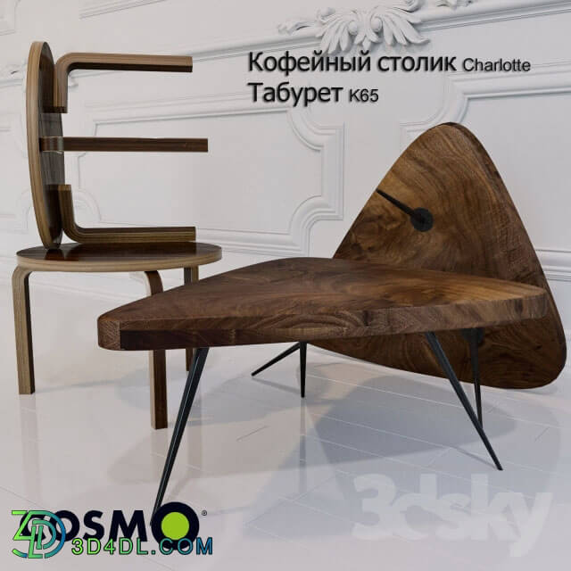 Table - Stool and Coffee Table K65 Charlotte COSMORELAX