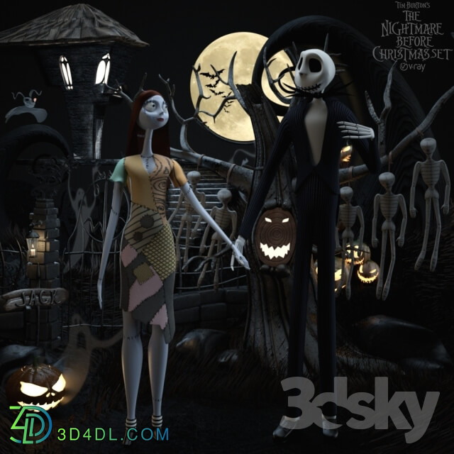 Toy - The nightmare before christmas set Sally _amp_ Jack