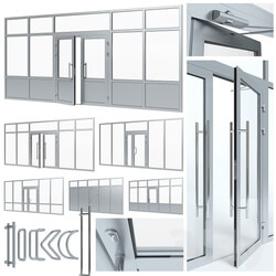 Doors - Aluminium door with partitions 