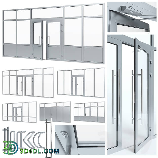 Doors - Aluminium door with partitions