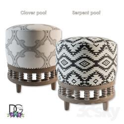 Other soft seating - poof Serpent and Clover 