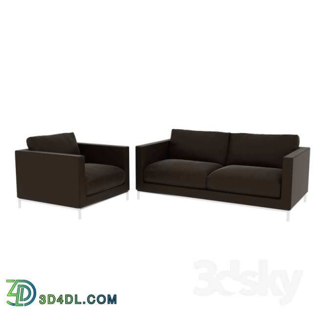 Sofa - brown leather sofa